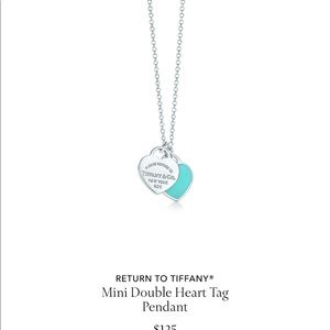 Barely worn Tiffany Mini Double Heart Tag Pendant